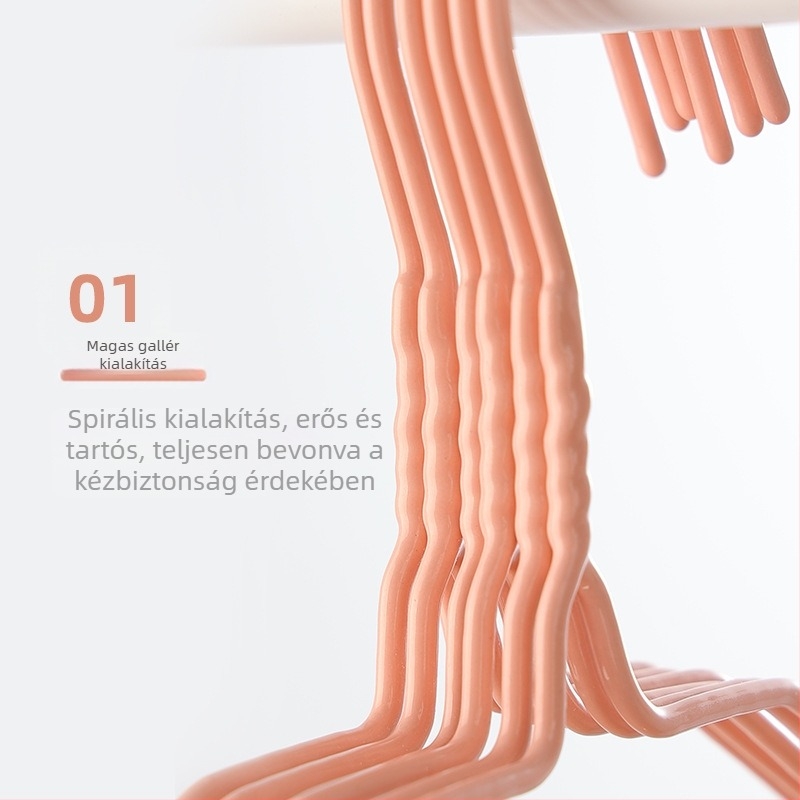 Személyre szabható otthoni ruhafogasok, csúszásmentes, vastagított kivitel, alkalmas kollégiumi használatra, 10 darab