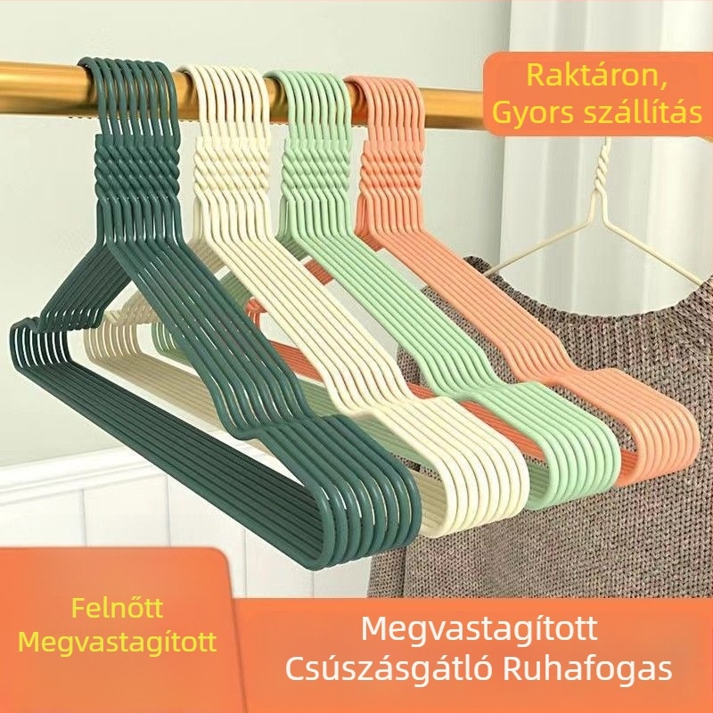 Vastagított vas ruhaszárító vállfa, csúszásmentes, erkélyre és kollégiumi szobába