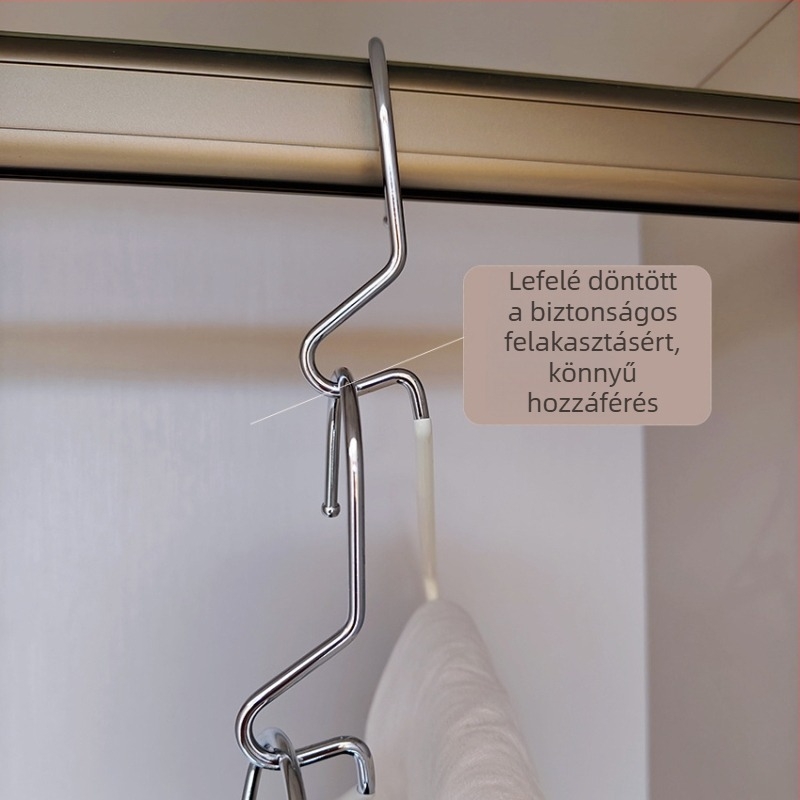 Magas mangán acélból készült nadrágtartó állvány, összerakható, gém alakú nyakkal, nano-bevonatú csúszásmentes felület