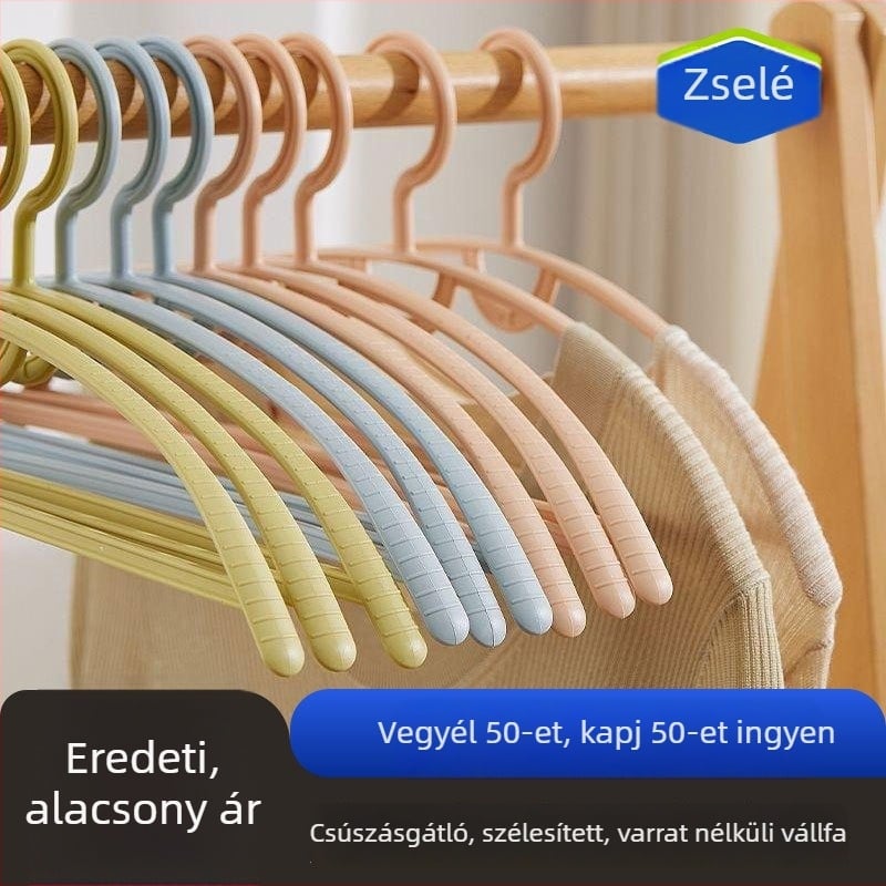 Otthoni használatra szánt ruhatartó, csúszásmentes, nyom nélkül, műanyag, széles vállú