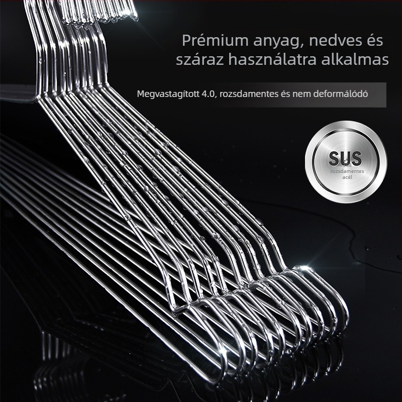 304 rozsdamentes acél ruhakasztó csúszásmentes acélgolyóval, 3,2 mm vastagságú, gyermekeknek 32–45 cm