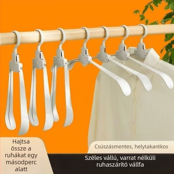 Többcélú összecsukható anti-slip ruhakasztó széles vállakkal, nyom nélkül, utazáshoz és balkont használatra