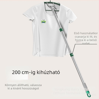 2 m-es rozsdamentes acélból készült állítható ruhaszárító rúd Y-ágú konzollal, otthonra vagy kollégiumba
