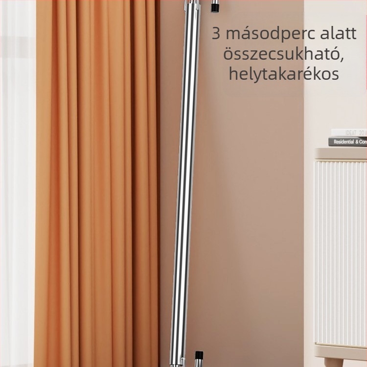 Rozsdamentes acélból készült erkélyre szerelhető ruhaszárító rúd, felső rögzítés, fúrás nélkül, teleszkópos, ruhák és paplanok szárításához