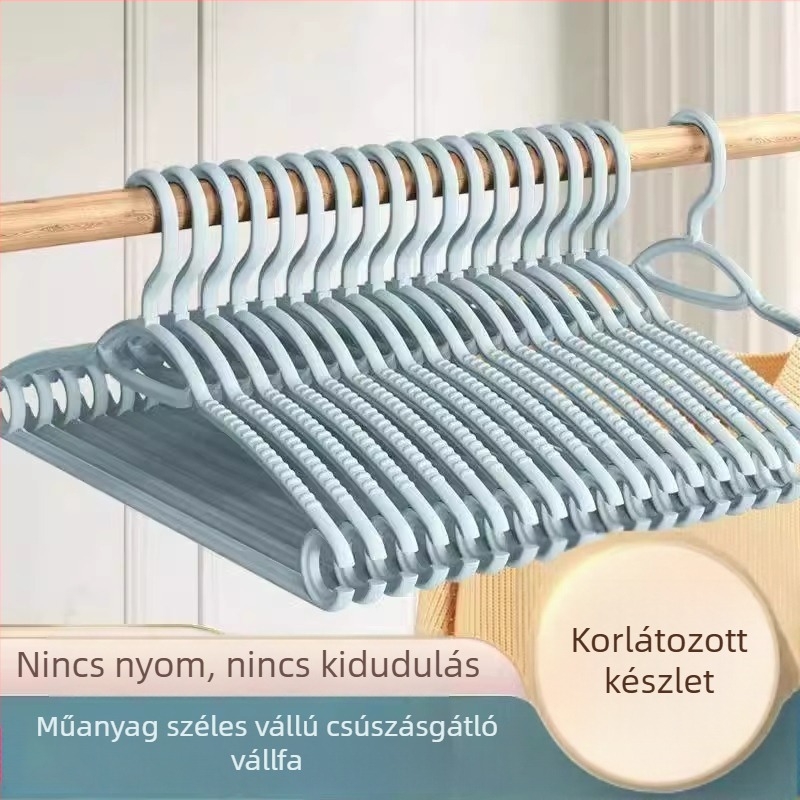 10 db csúszásmentes ruhafogas és varrás nélküli szárítóállvány – otthoni használat, kollégiumi szoba, erkély, hálószoba
