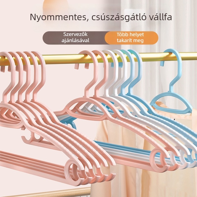 10 db csúszásmentes ruhafogas és varrás nélküli szárítóállvány – otthoni használat, kollégiumi szoba, erkély, hálószoba