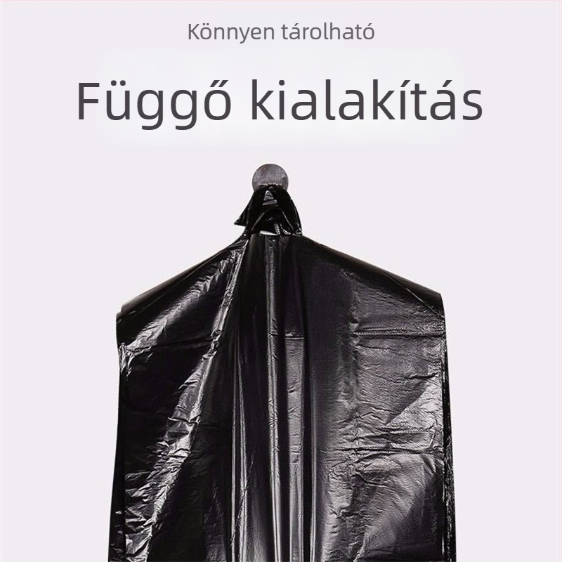 Fekete háztartási szemeteszsákok, válltáska-stílusú, vastagabb és nagy méretű, egyszer használatos konyhába