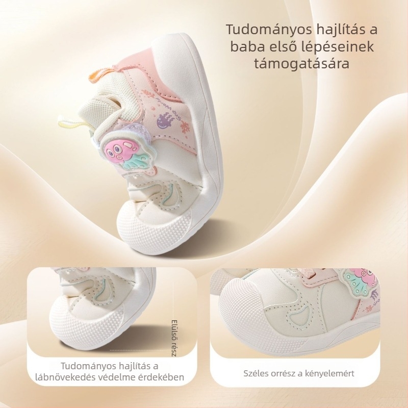 Bramiler 2026 tavasz babák és totyogók cipői, uniszex, mikroszálas bőr felsőrész, csúszásmentes puha talp