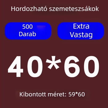 Extra vastag konyhai szemeteszsák, nagy méret, fekete, kézzel hordozható, strapabíró műanyag, nem biológiailag lebomló