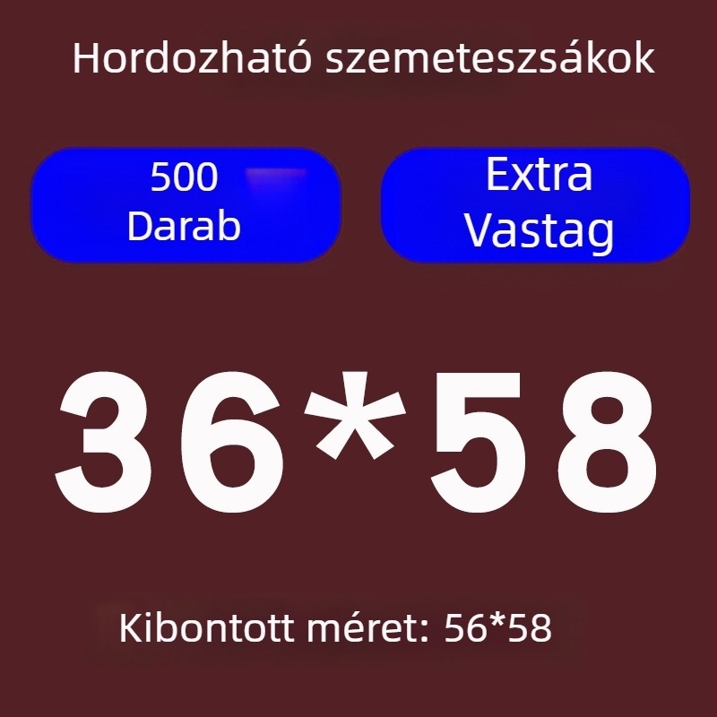 Extra vastag konyhai szemeteszsák, nagy méret, fekete, kézzel hordozható, strapabíró műanyag, nem biológiailag lebomló