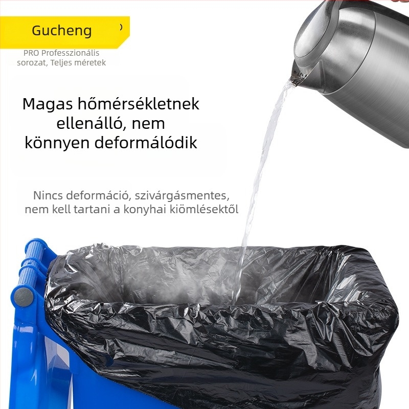 Vastagított külső használatú nagy fekete átlátszó szemeteszsák szállodai használatra