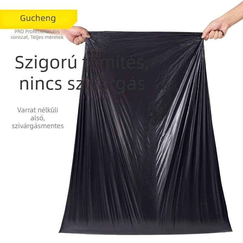 Vastagított külső használatú nagy fekete átlátszó szemeteszsák szállodai használatra
