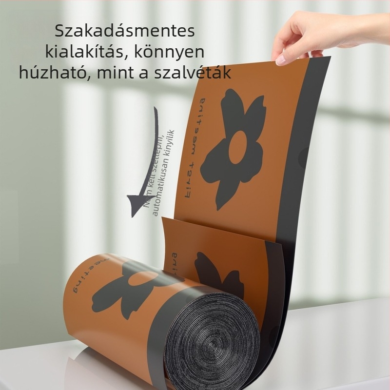 Vastagított virágmintás háztartási szemeteszsák, szakadásmentes, húzózsinóros típus