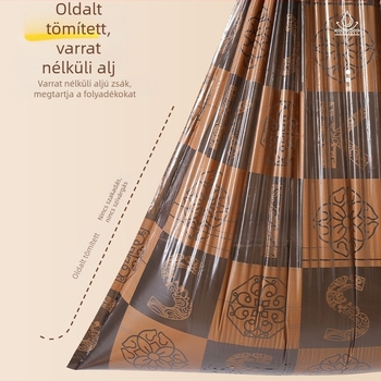 Háztartási nagy méretű szemeteszsák automatikus záródással, zsinóros kivitel, mellény-stílusú műanyag zacskó irodai takarításhoz