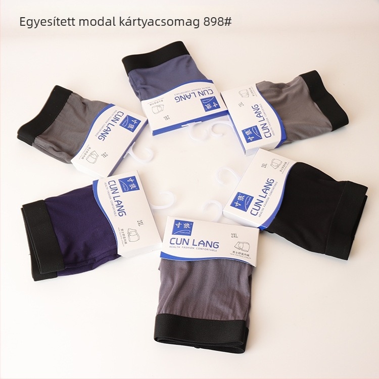 Férfi modal boxeralsó, lélegző, középmagas derékú, lógó címkével, egy darabos csomagolás
