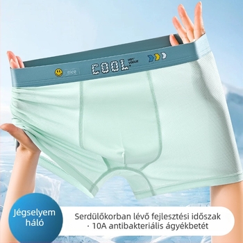 Tinédzser fiúk nyári alsónadrág, légáteresztő Ice Silk hálós anyaggal, 12–15 évesek