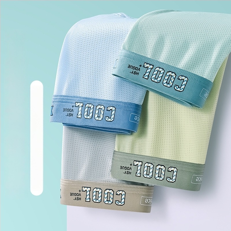 Tinédzser fiúk nyári alsónadrág, légáteresztő Ice Silk hálós anyaggal, 12–15 évesek