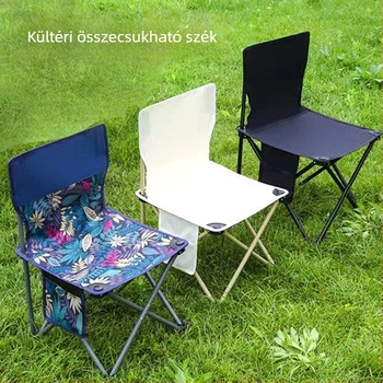 Kültéri összecsukható szék háttámlával, horgászatra, piknikre és kempingezésre; hordozható és kényelmes vázlatokhoz