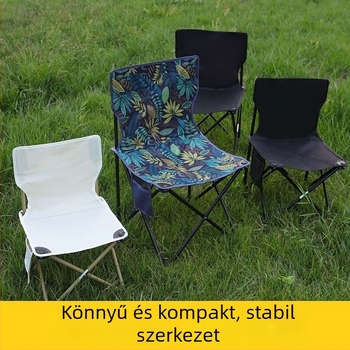 Kültéri összecsukható szék háttámlával, horgászatra, piknikre és kempingezésre; hordozható és kényelmes vázlatokhoz
