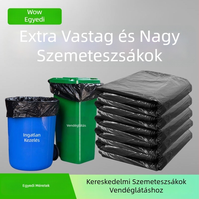 Extránagy fekete vastagított szemeteszsákok ingatlanok, szállodák és kereskedelmi felhasználásra