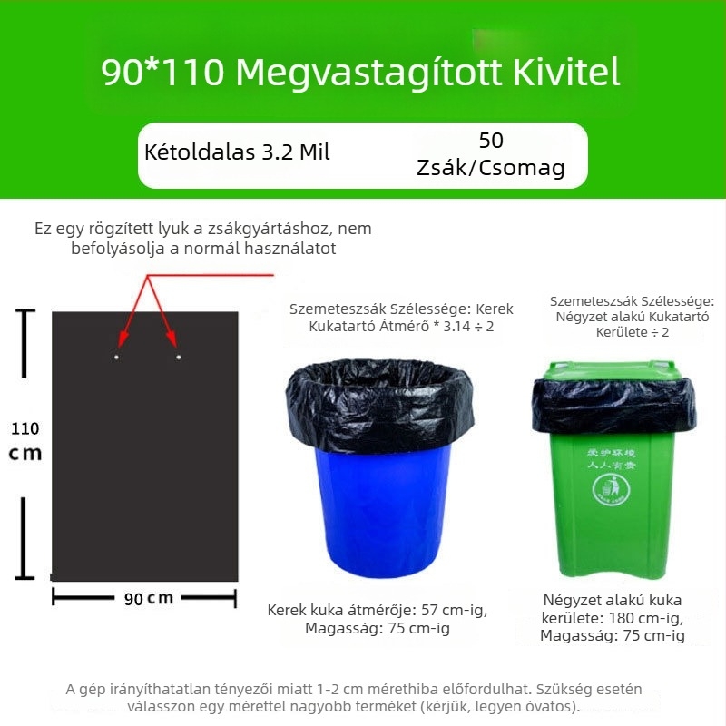 Extránagy fekete vastagított szemeteszsákok ingatlanok, szállodák és kereskedelmi felhasználásra