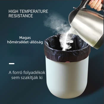 Zsinóros szemeteszsák, vastagított, kézi fogantyúval, otthoni és irodai használatra