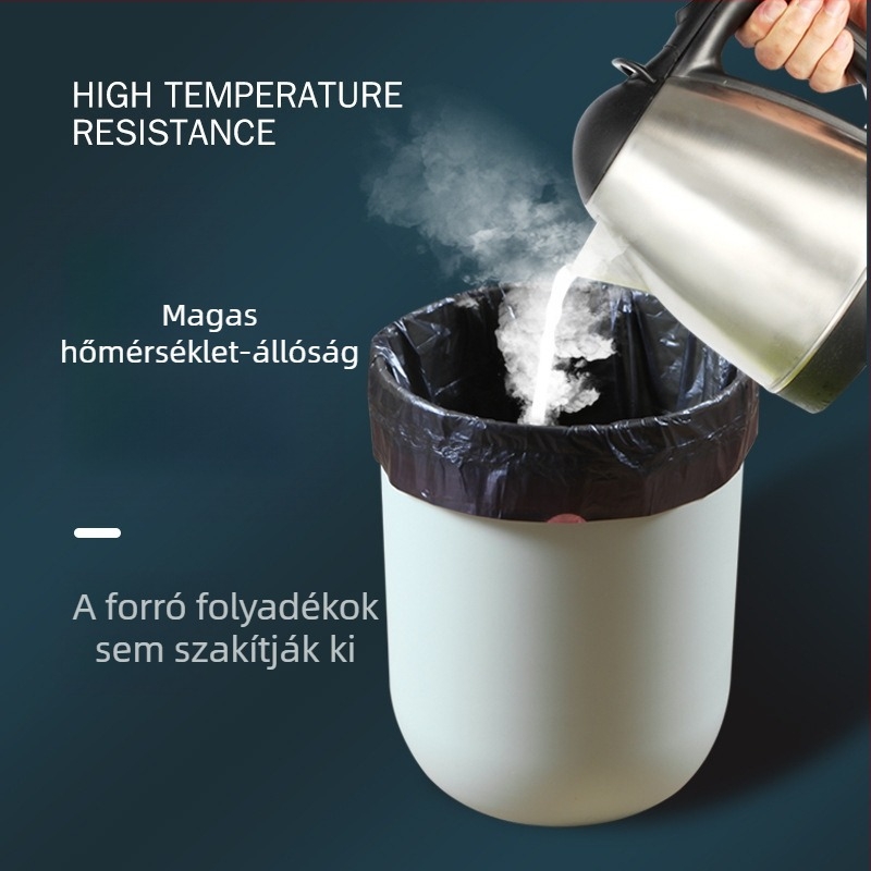 Zsinóros szemeteszsák, vastagított, kézi fogantyúval, otthoni és irodai használatra