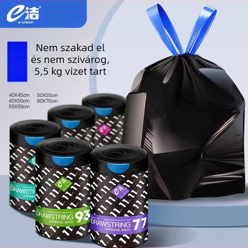 Nagy méretű, vastag szemeteszsák húzózsinórral, kereskedelmi használatra éttermekben, szállodákban és konyhákban