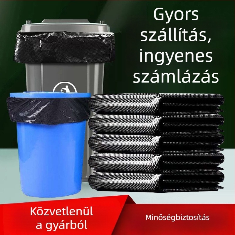 Fekete nagy, vastag egyszer használatos szemeteszsákok ingatlanüzemeltetéshez és kereskedelmi felhasználásra, műanyag zacskók
