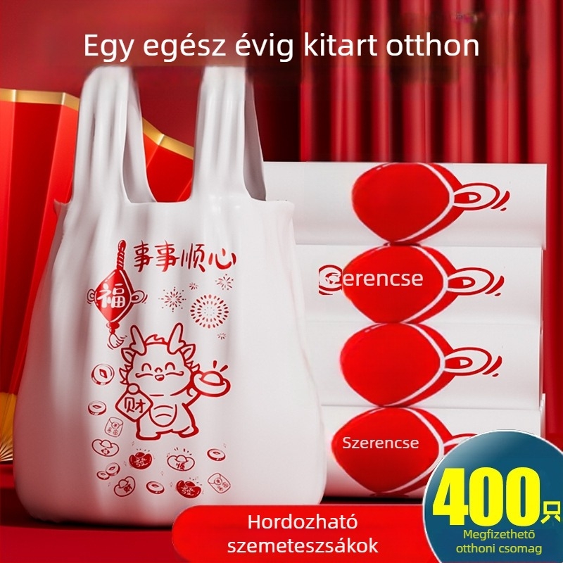 Új modell ünnepi mintás konyhai szemeteszsákok, vastagított, nagy méretű, háztartási használatra