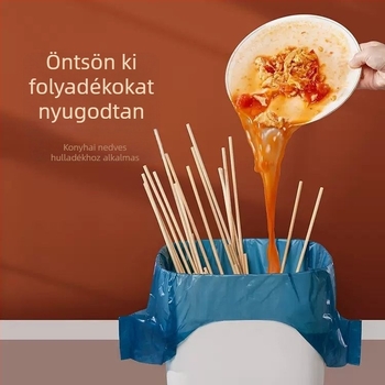 Váll-stílusú vastagított szemeteszsák közepes méretben, háztartási, konyhai és irodai használatra