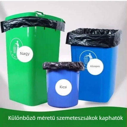 Fekete extra-nagy szemeteszsák, 100 × 120 cm, vastagított PE, kereskedelmi konyhák, szállodák és higiénia