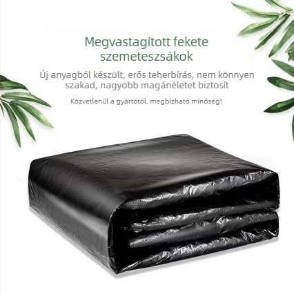 Fekete extra-nagy szemeteszsák, 100 × 120 cm, vastagított PE, kereskedelmi konyhák, szállodák és higiénia