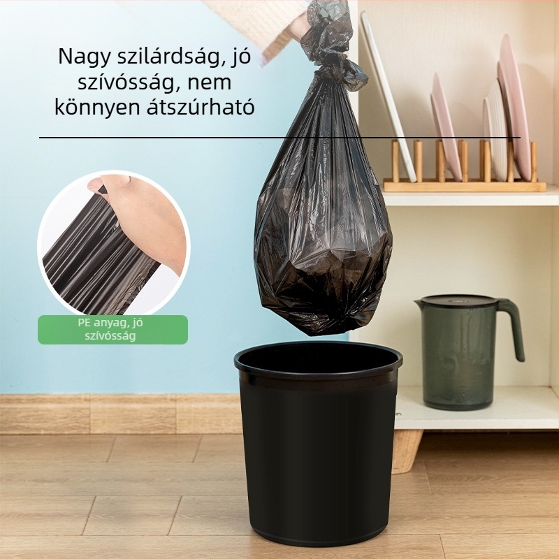 Deli 9573 fekete szemeteszsákok, 45 × 55 cm, nyolcszögletű aljzattal, 30 darabos csomag, iroda és otthon
