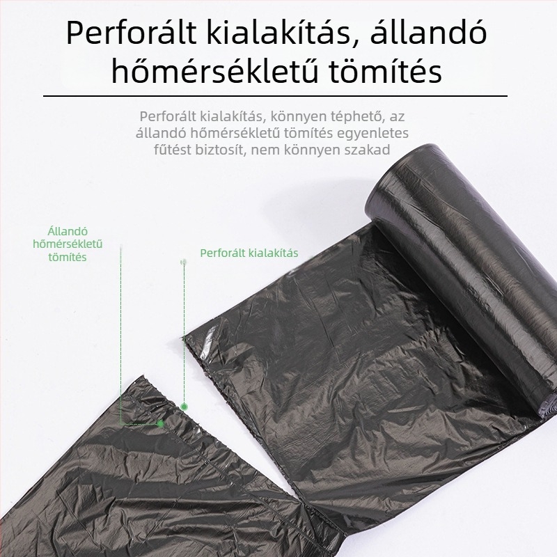 Deli 9573 fekete szemeteszsákok, 45 × 55 cm, nyolcszögletű aljzattal, 30 darabos csomag, iroda és otthon