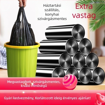 Extra vastag mellény-stílusú háztartási szemeteszsákok, zárással, strapabíró műanyag, konyhába, a nappaliba és kollégiumba