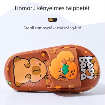 Capybara mintás gyerek nyári papucs, csúszásmentes PVC papucs fiúknak és lányoknak, otthoni használatra