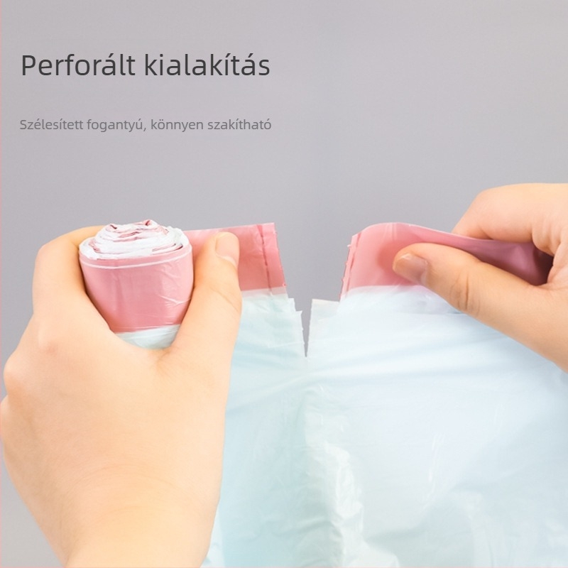 Vastagított húzós szemeteszsák, otthonra és irodára, színes, egyszer használatos műanyag