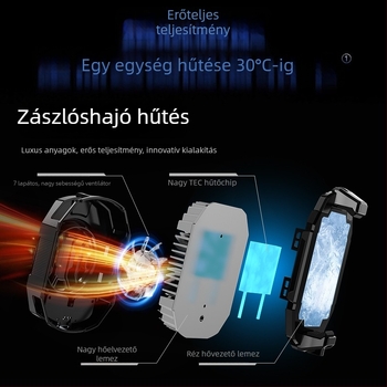 S28 mobiltelefon hűtő háromfokozatú digitális kijelzővel, jég-hűtés verzió, RGB kétmagos félvezető hűtőklipsz