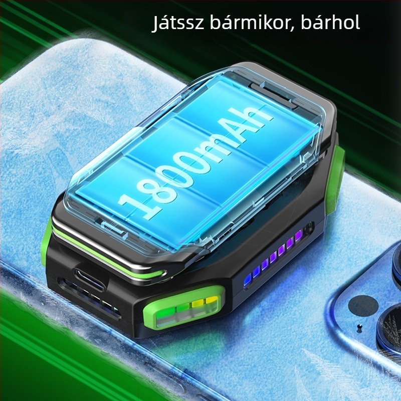 Mágneses hátlapi telefonhűtő, 10W, félvezetős hűtő, 7 fokozatban állítható, halk működés, külső levehető akkumulátor