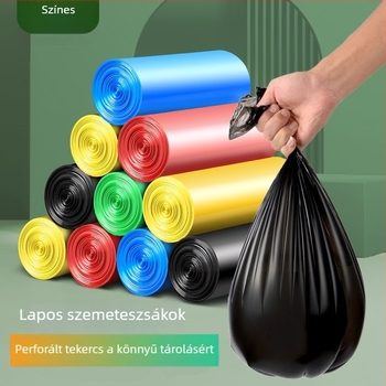 Vastagított konyhai szemeteszsákok, síknyílású háztartási és irodai szemeteszsákok, egyszer használatos