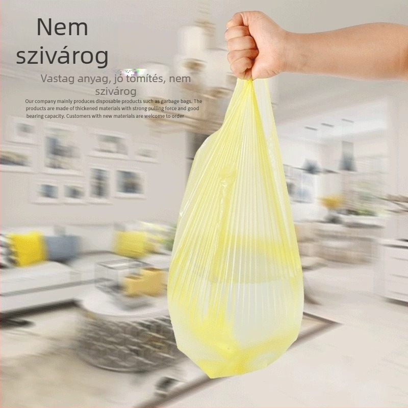Vastagított konyhai szemeteszsákok, síknyílású háztartási és irodai szemeteszsákok, egyszer használatos