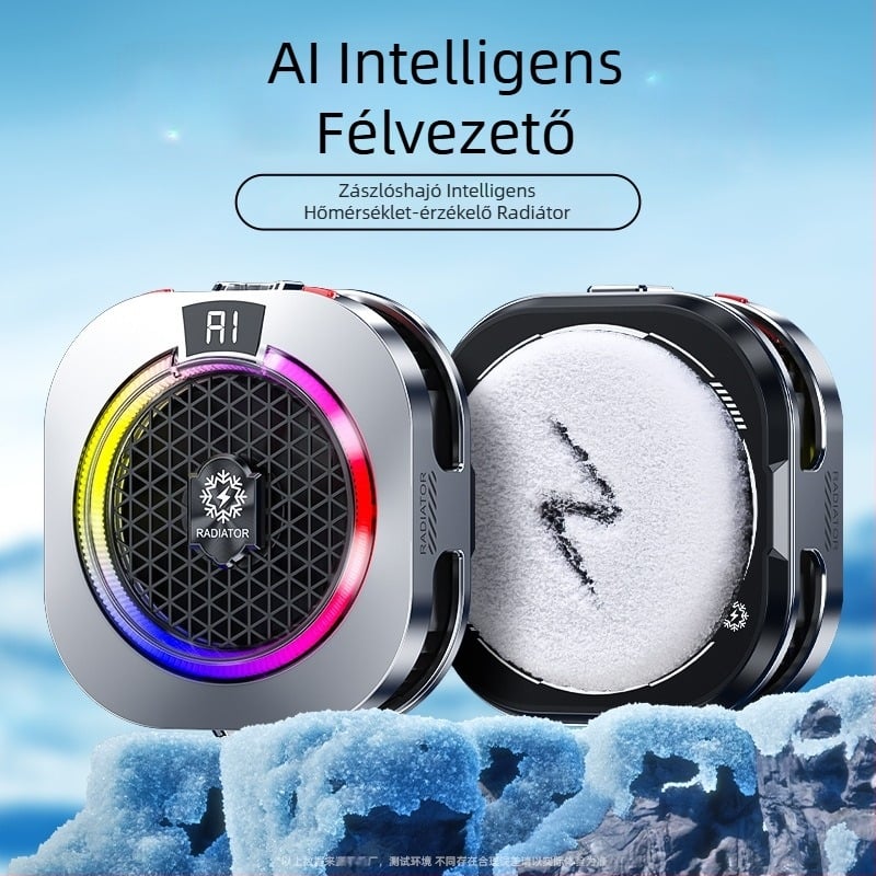 Új TH16 mobiltelefon hűtő AI hőmérséklet-szabályozással és félvezetős hűtéssel élő közvetítésekhez és játékokhoz