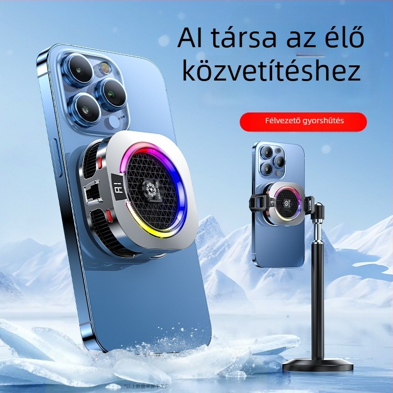 Új TH16 mobiltelefon hűtő AI hőmérséklet-szabályozással és félvezetős hűtéssel élő közvetítésekhez és játékokhoz