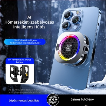 TH16 mágneses mobiltelefon-hűtő félvezető hűtőradiátorral, hátsó rögzítő klip játékokhoz