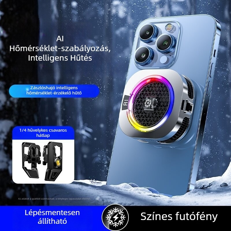 TH16 mágneses mobiltelefon-hűtő félvezető hűtőradiátorral, hátsó rögzítő klip játékokhoz