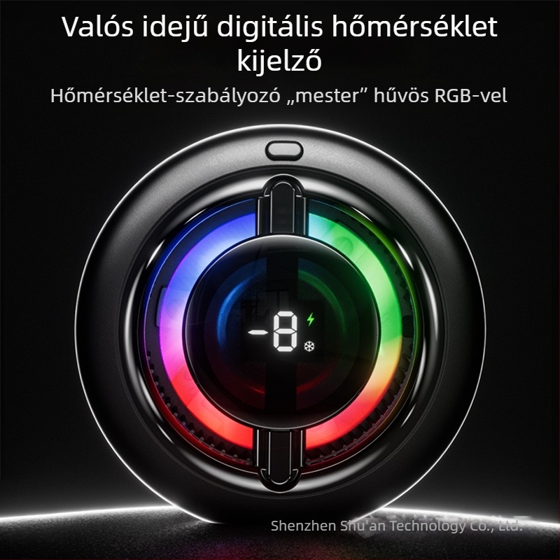 Vezeték nélküli telefon- és tabletthűtő mágneses félvezető hűtéssel és vezeték nélküli töltéssel — gaming kiegészítő