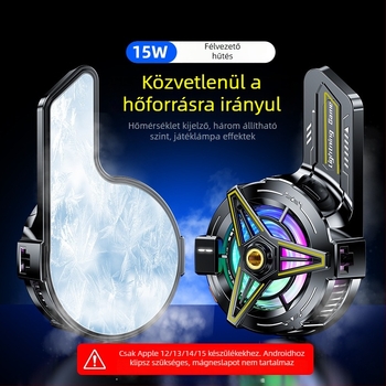 Apple-kompatibilis 3-in-1 mágneses hátsó klipsz okostelefonokhoz: kibővített hűtő, CPU-hűtés és félvezető hűtés