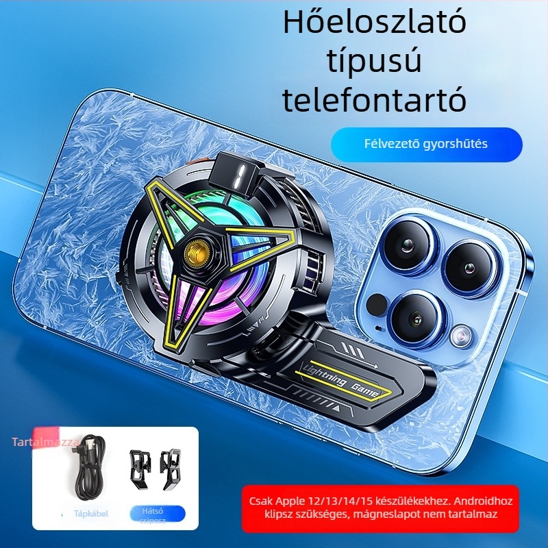 Apple-kompatibilis 3-in-1 mágneses hátsó klipsz okostelefonokhoz: kibővített hűtő, CPU-hűtés és félvezető hűtés