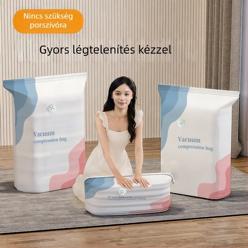 3D tárolózsák otthoni használatra – pumpa nélkül, kettős funkció tömörítés és levegő kiengedése, szezonális ruhák és paplanok számára